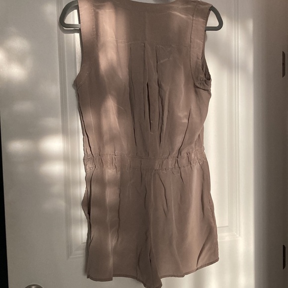 Romper by BCBG silk tan size S, buttons up with side - Picture 5 of 5